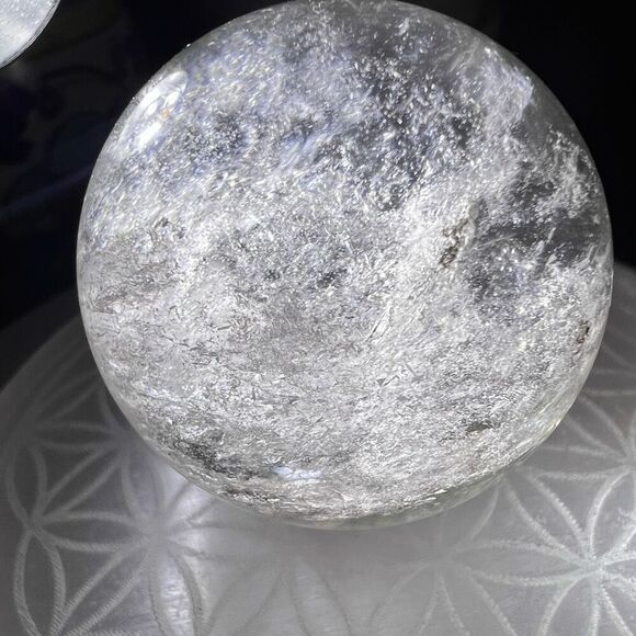 Garden Quartz Sphere with Rainbow Flash - Picture 6 of 14